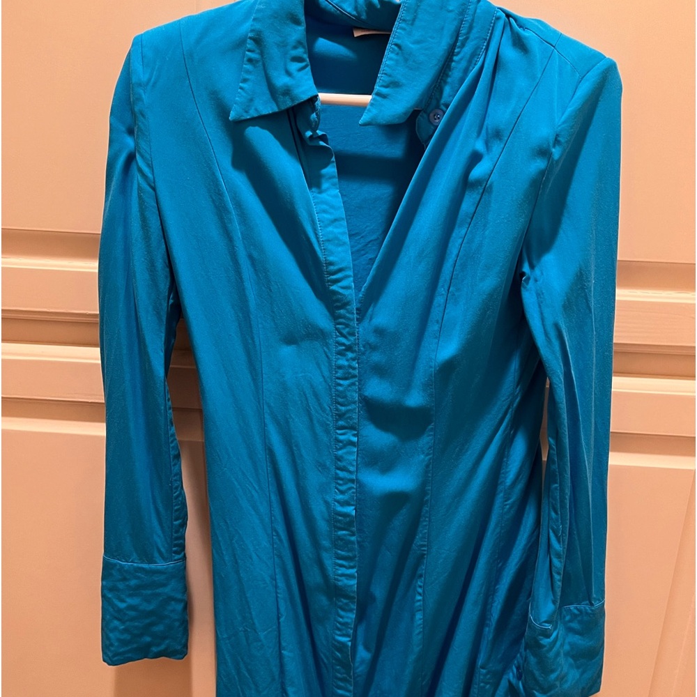 Show Po Blue Shoulder Pad Dress